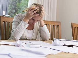 Woman with financial problems